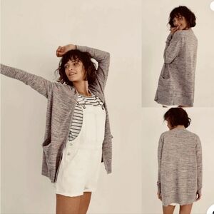 MADWELL WOMENS MULTICOLORED MARLED SUMMER RYDER CARDIGAN SWEATER WITH POCKETS